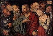 Lucas Cranach the Younger Christ and the Woman Taken in Adultery Germany oil painting artist